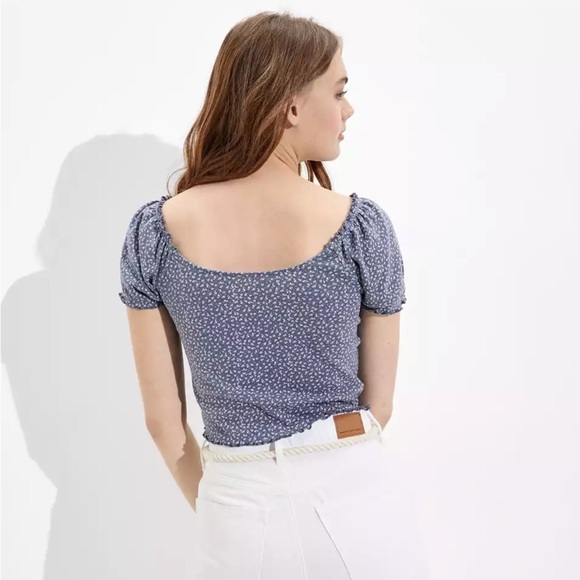 AE Puff Sleeve Tee in Indigo - Picture 3 of 7